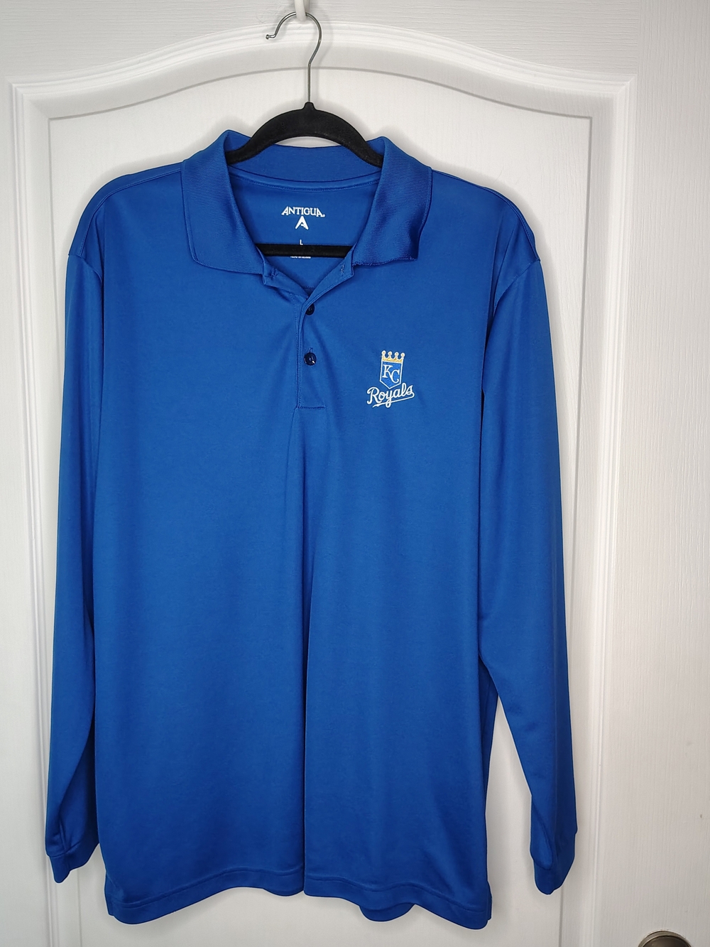 Antigua Kansas City Royals Long Sleeve Polo - Royal Blue